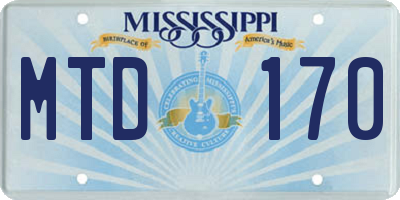 MS license plate MTD170