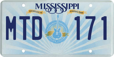 MS license plate MTD171