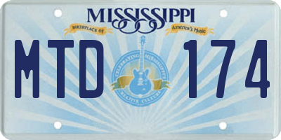 MS license plate MTD174