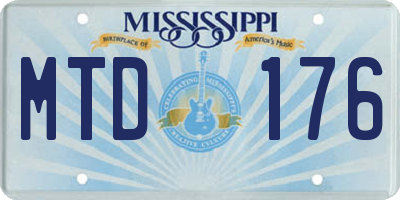 MS license plate MTD176