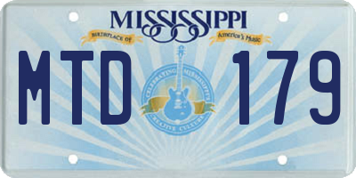 MS license plate MTD179