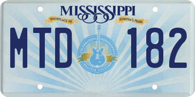 MS license plate MTD182