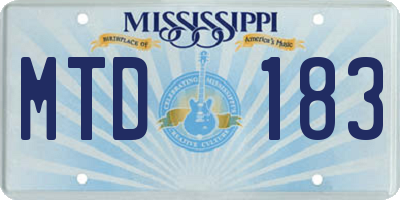 MS license plate MTD183