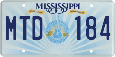 MS license plate MTD184