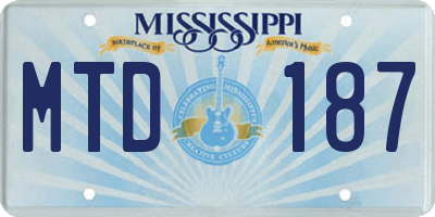 MS license plate MTD187