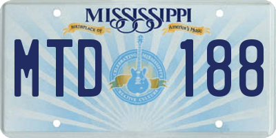 MS license plate MTD188