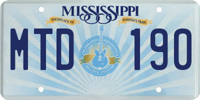 MS license plate MTD190
