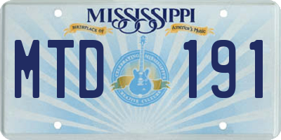 MS license plate MTD191