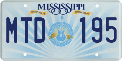 MS license plate MTD195