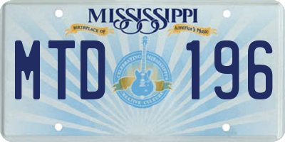 MS license plate MTD196