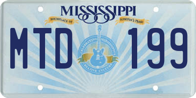 MS license plate MTD199