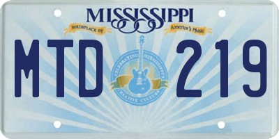 MS license plate MTD219