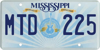 MS license plate MTD225