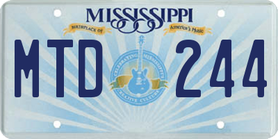 MS license plate MTD244