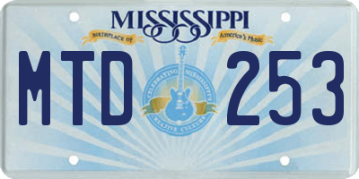 MS license plate MTD253