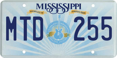 MS license plate MTD255