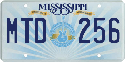 MS license plate MTD256