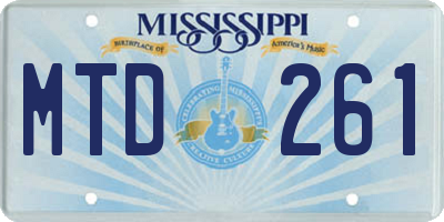 MS license plate MTD261