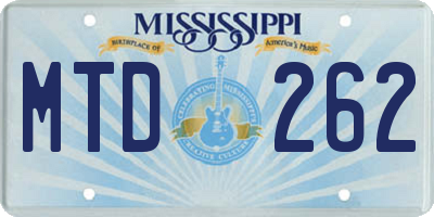 MS license plate MTD262