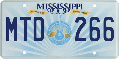 MS license plate MTD266