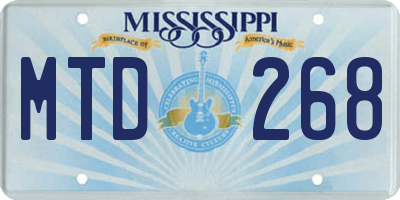 MS license plate MTD268