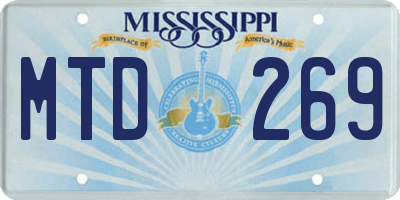 MS license plate MTD269