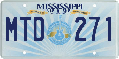 MS license plate MTD271