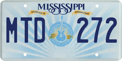 MS license plate MTD272