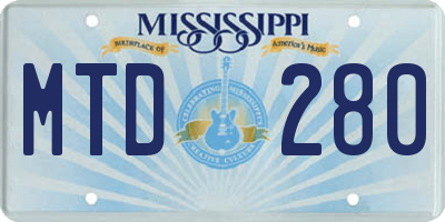 MS license plate MTD280
