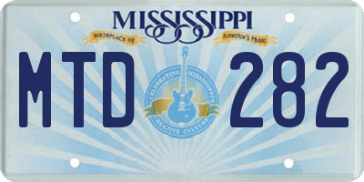 MS license plate MTD282