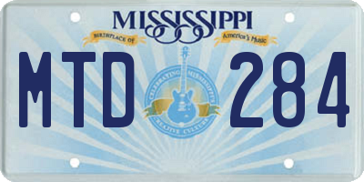 MS license plate MTD284