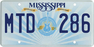 MS license plate MTD286