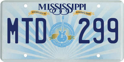 MS license plate MTD299