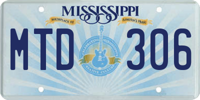 MS license plate MTD306
