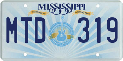 MS license plate MTD319