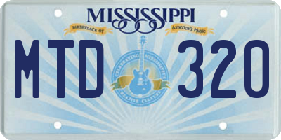 MS license plate MTD320