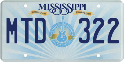 MS license plate MTD322
