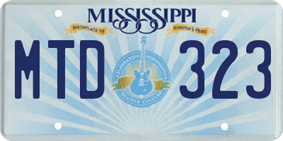 MS license plate MTD323