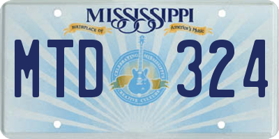 MS license plate MTD324