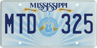 MS license plate MTD325