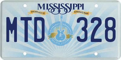 MS license plate MTD328