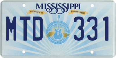 MS license plate MTD331