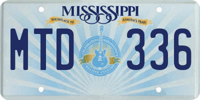 MS license plate MTD336