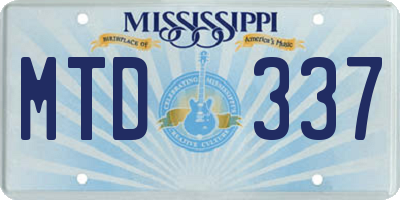 MS license plate MTD337