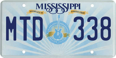 MS license plate MTD338
