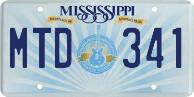 MS license plate MTD341