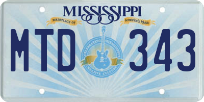 MS license plate MTD343