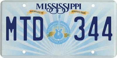 MS license plate MTD344