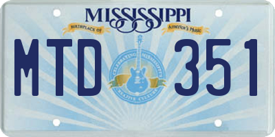 MS license plate MTD351