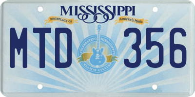MS license plate MTD356